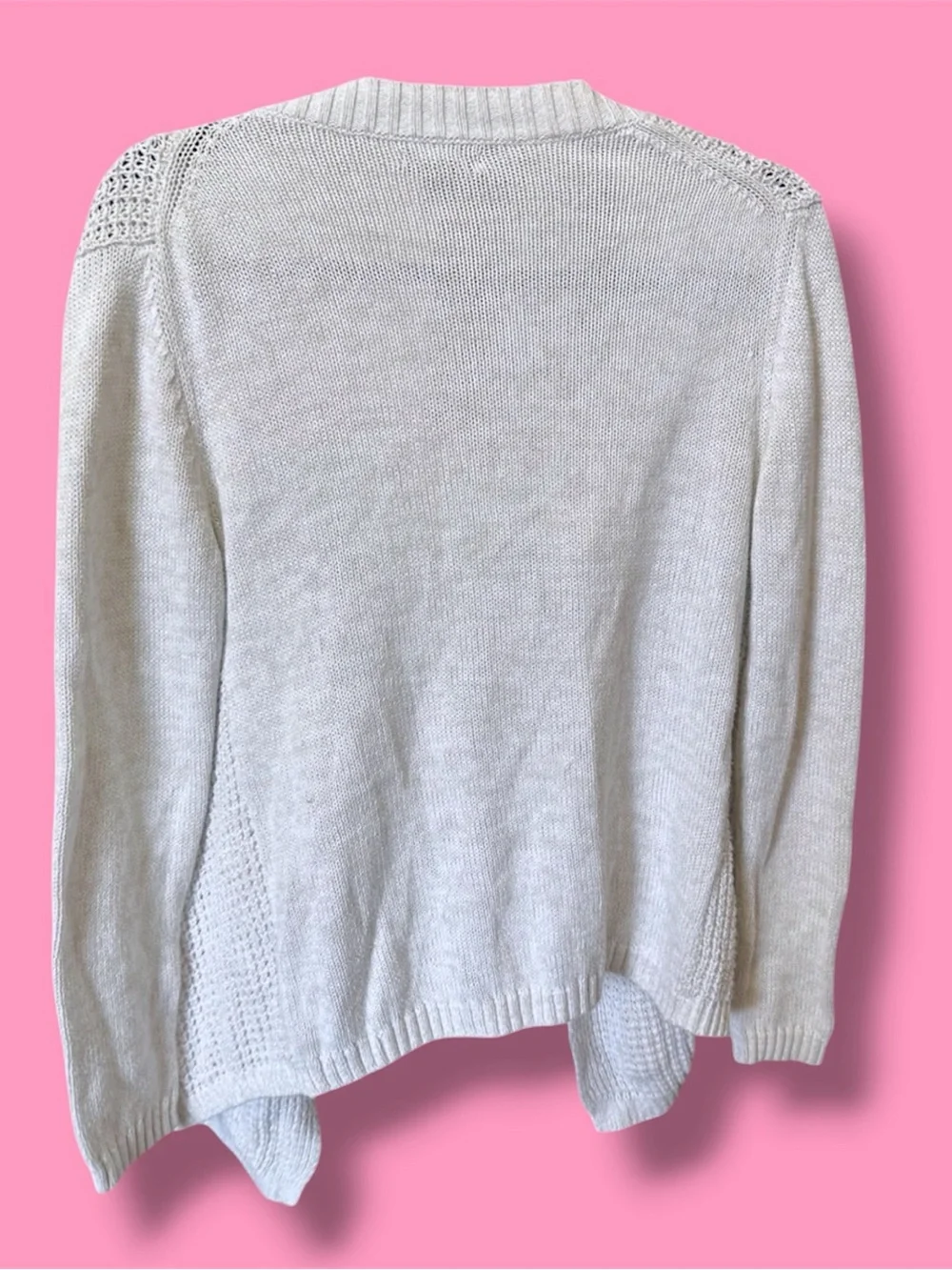 GAP Cream Open-Front Knit Cardigan